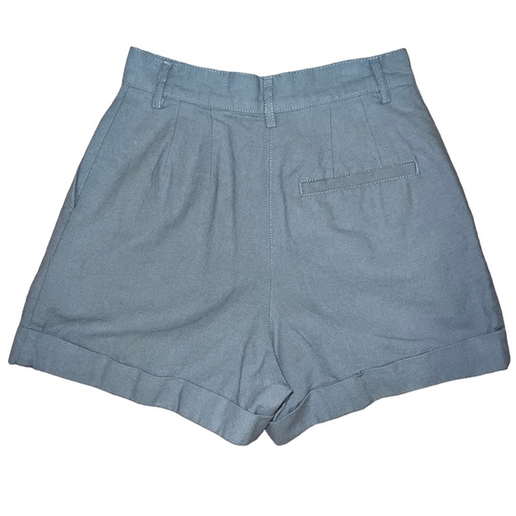 🍯 Linen shorts • high-waisted, pleated TROUSER shorts • sky blue • ASOS - Picture 7 of 7